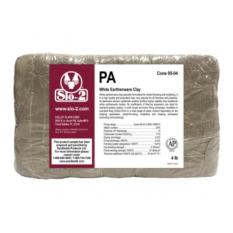 SIO-2® PA - White Earthenware Clay, Low Fire, 4 lb Sample